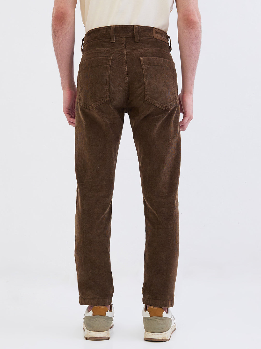 Spykar Bison Brown Mid Rise Casual Trouser For Men