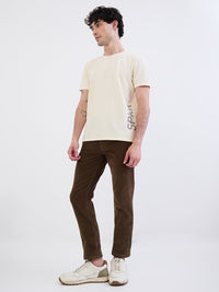Men Trouser  Brown Mid Rise