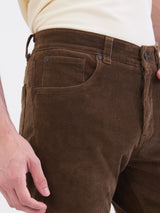 Men Trouser  Brown Mid Rise
