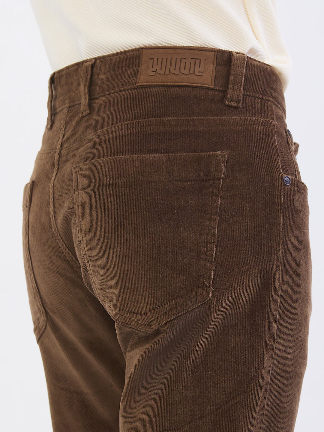 Spykar Bison Brown Mid Rise Casual Trouser For Men