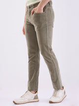 Men Trouser  Green Mid Rise