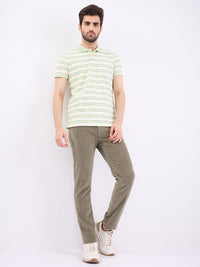 Men Trouser  Green Mid Rise