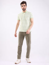 Men Trouser  Green Mid Rise