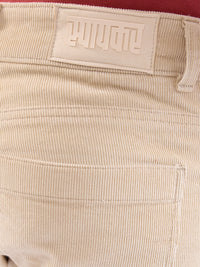 Men Trouser  Beige Mid Rise