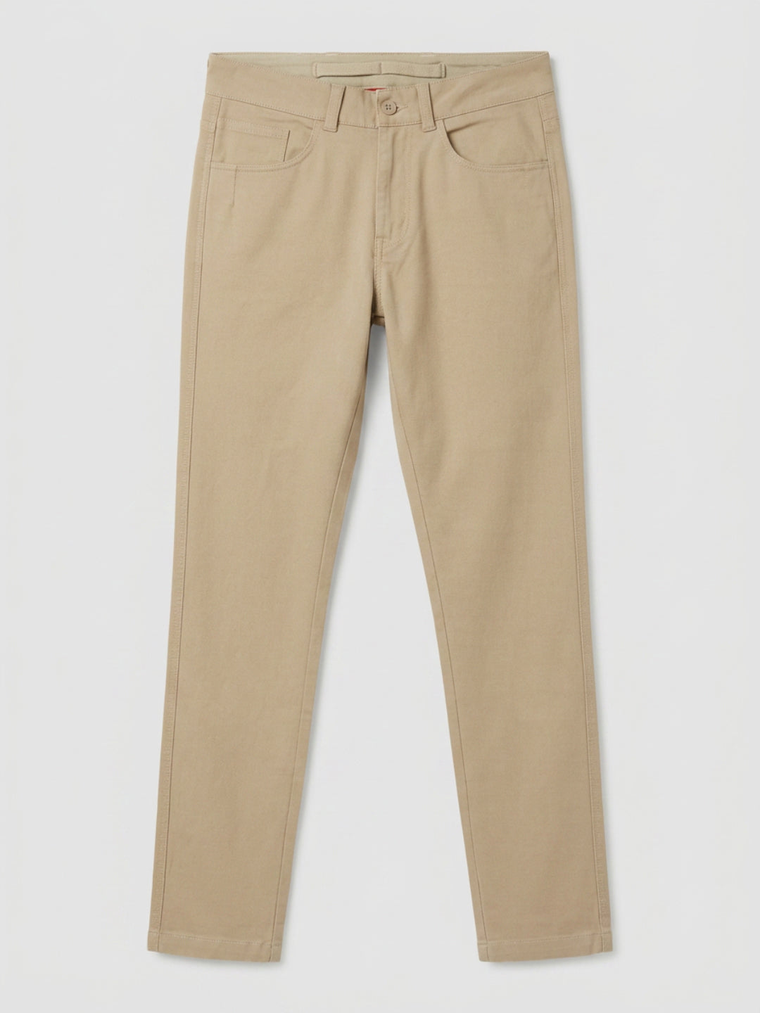 Men Trouser Regular Fit Brown Mid Rise