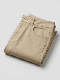 Men Trouser Regular Fit Brown Mid Rise