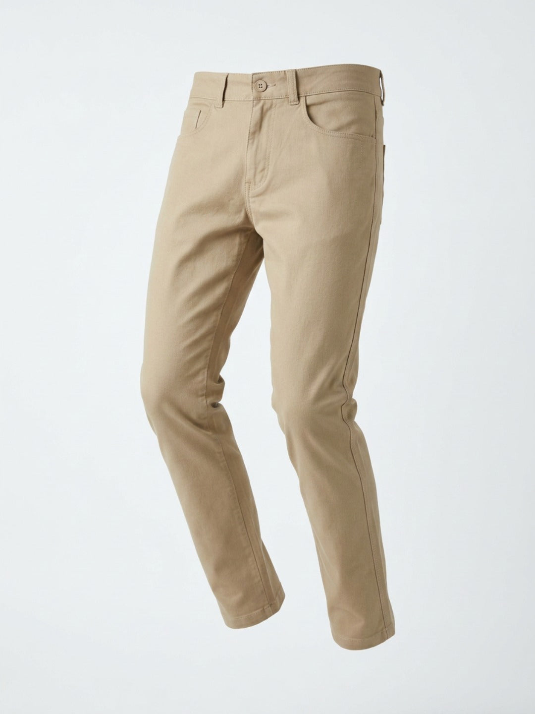 Men Trouser Regular Fit Brown Mid Rise