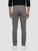 Men Trouser Regular Fit Grey Mid Rise