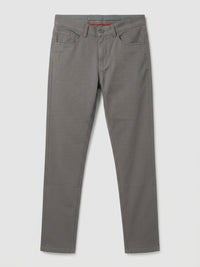 Men Trouser Regular Fit Grey Mid Rise