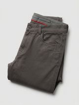 Men Trouser Regular Fit Grey Mid Rise
