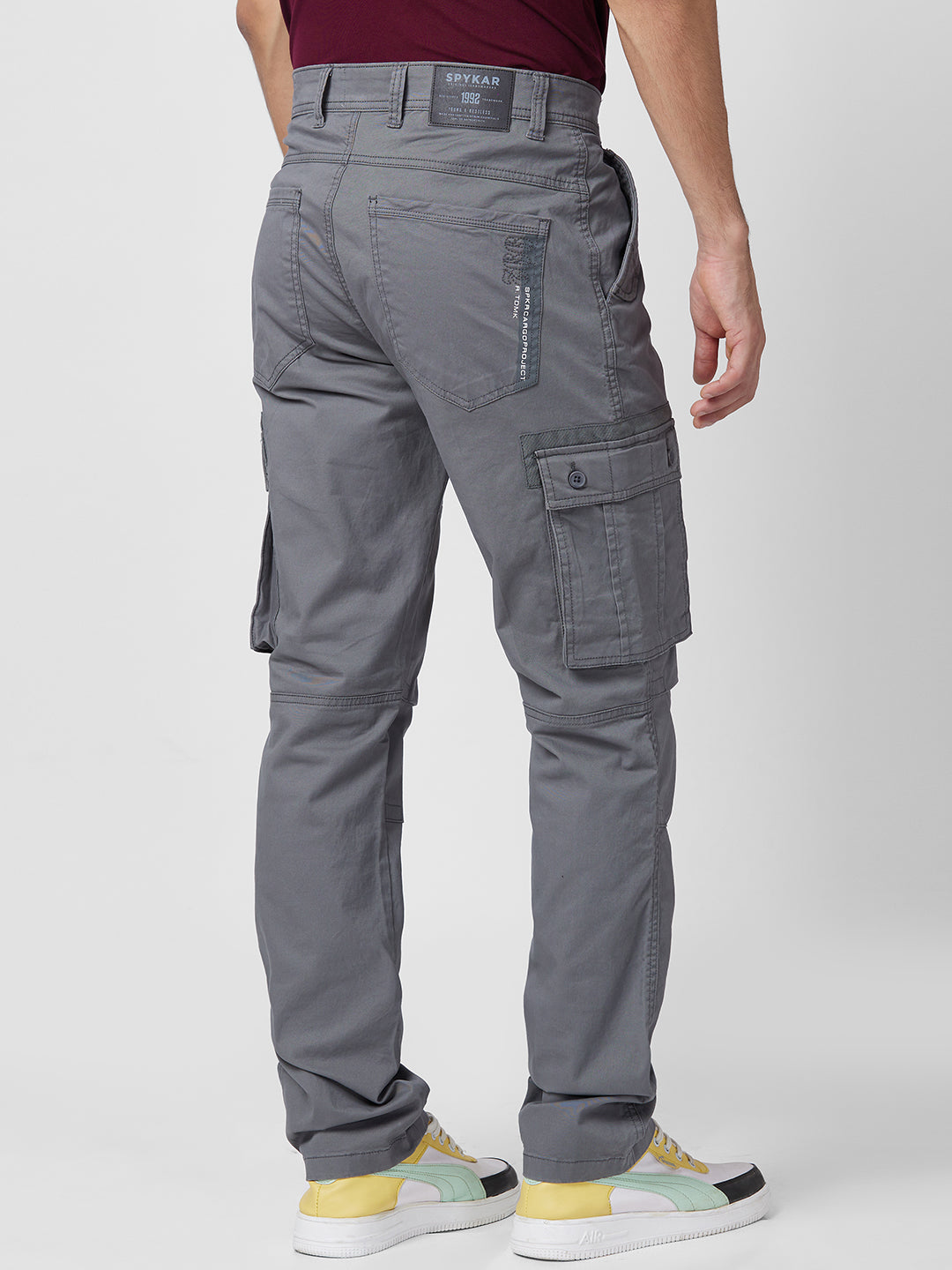 Spykar Men Mid-Rise Cotton Cargos Trousers