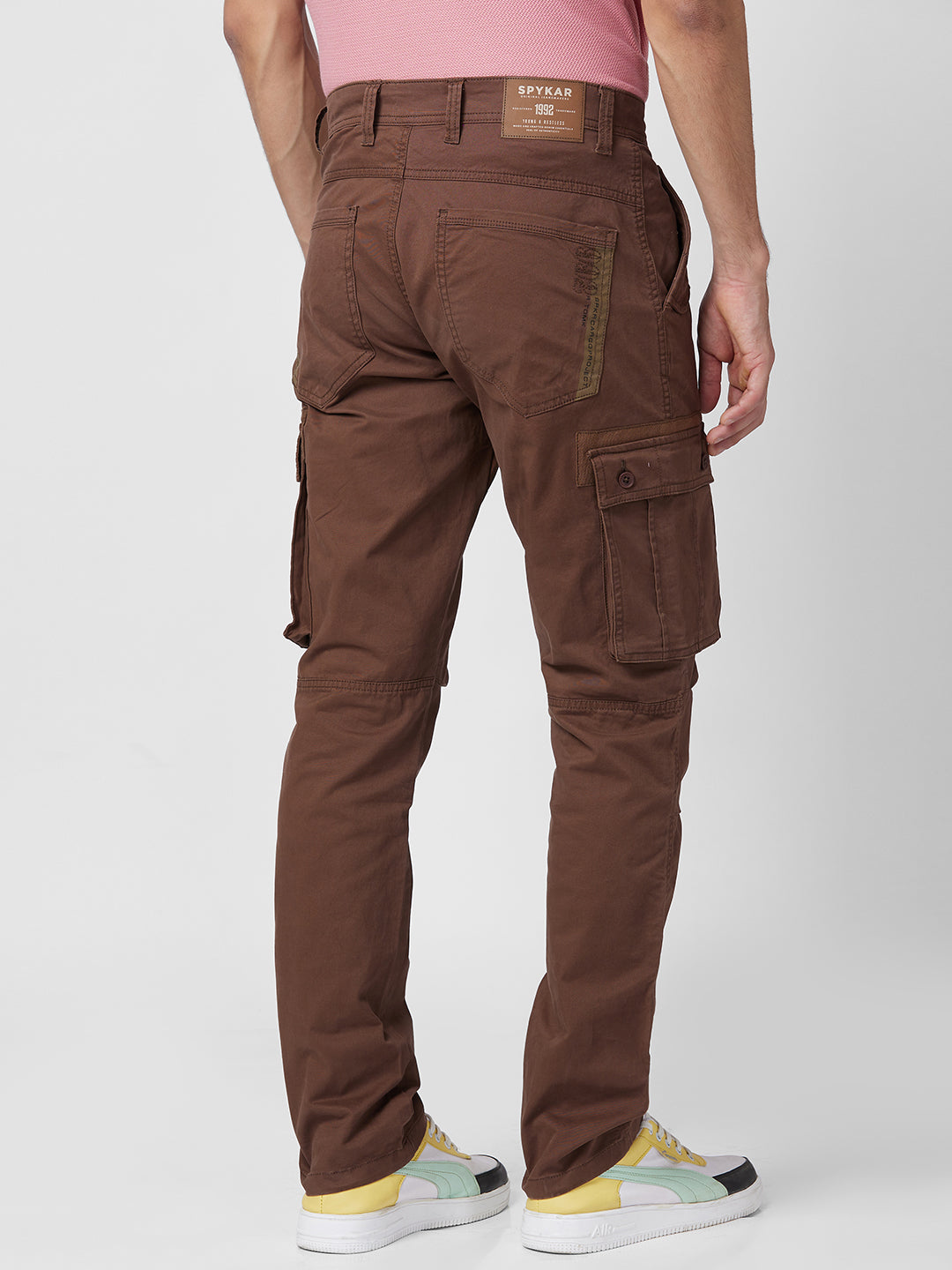 Spykar Men Mid-Rise Cotton Cargos Trousers