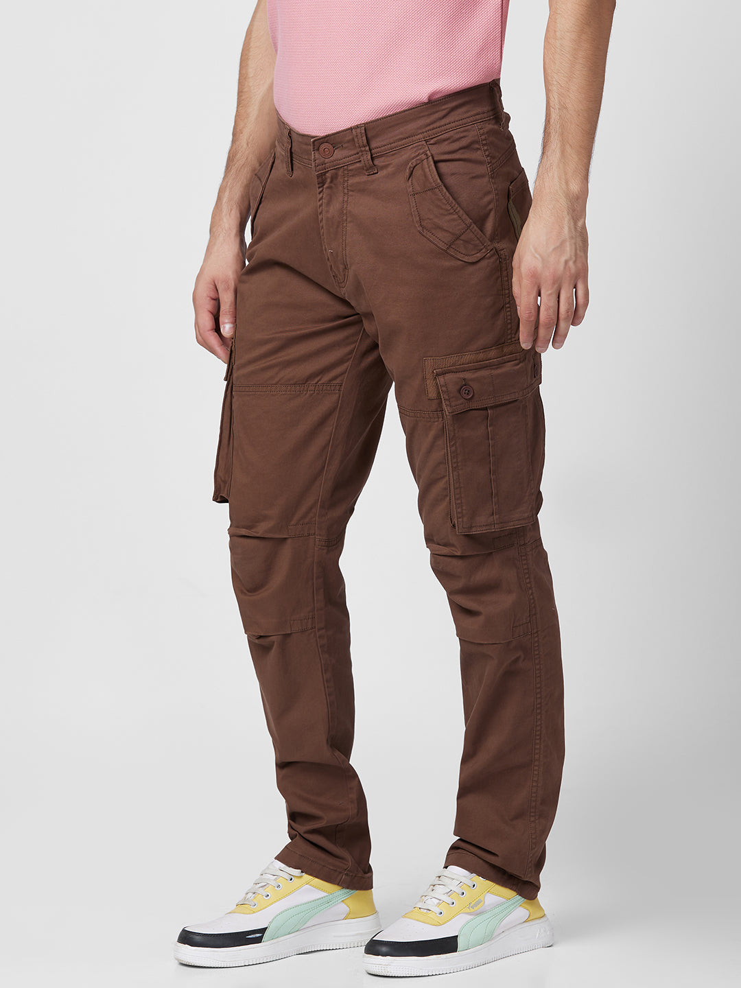 Spykar Men Mid-Rise Cotton Cargos Trousers