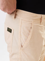 Men Cargo Straight Fit Beige Mid Rise