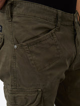 Men Cargo Regular Fit Green Mid Rise