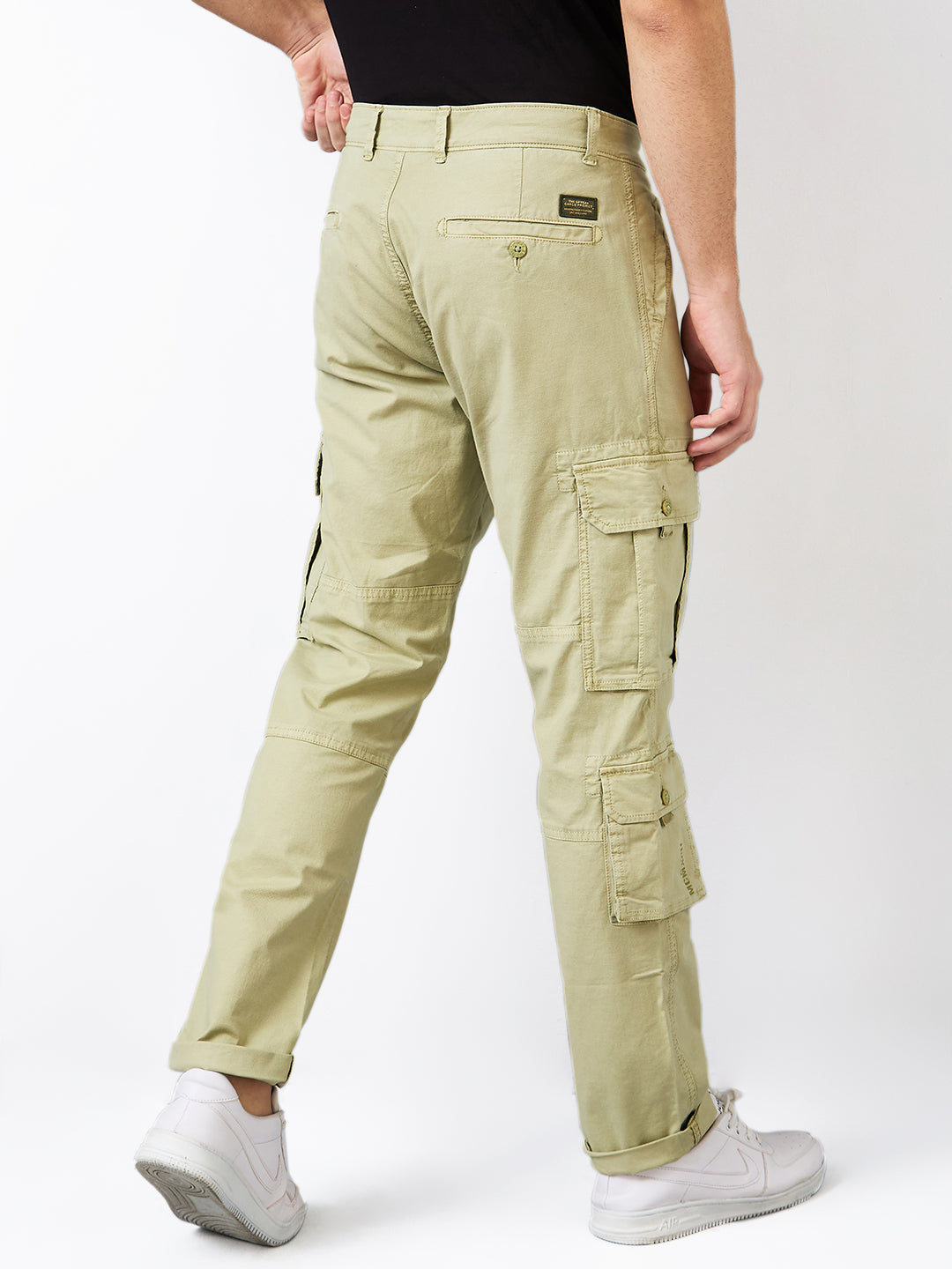 Spykar Green Regular Fit Mid Rise Cargo For Men