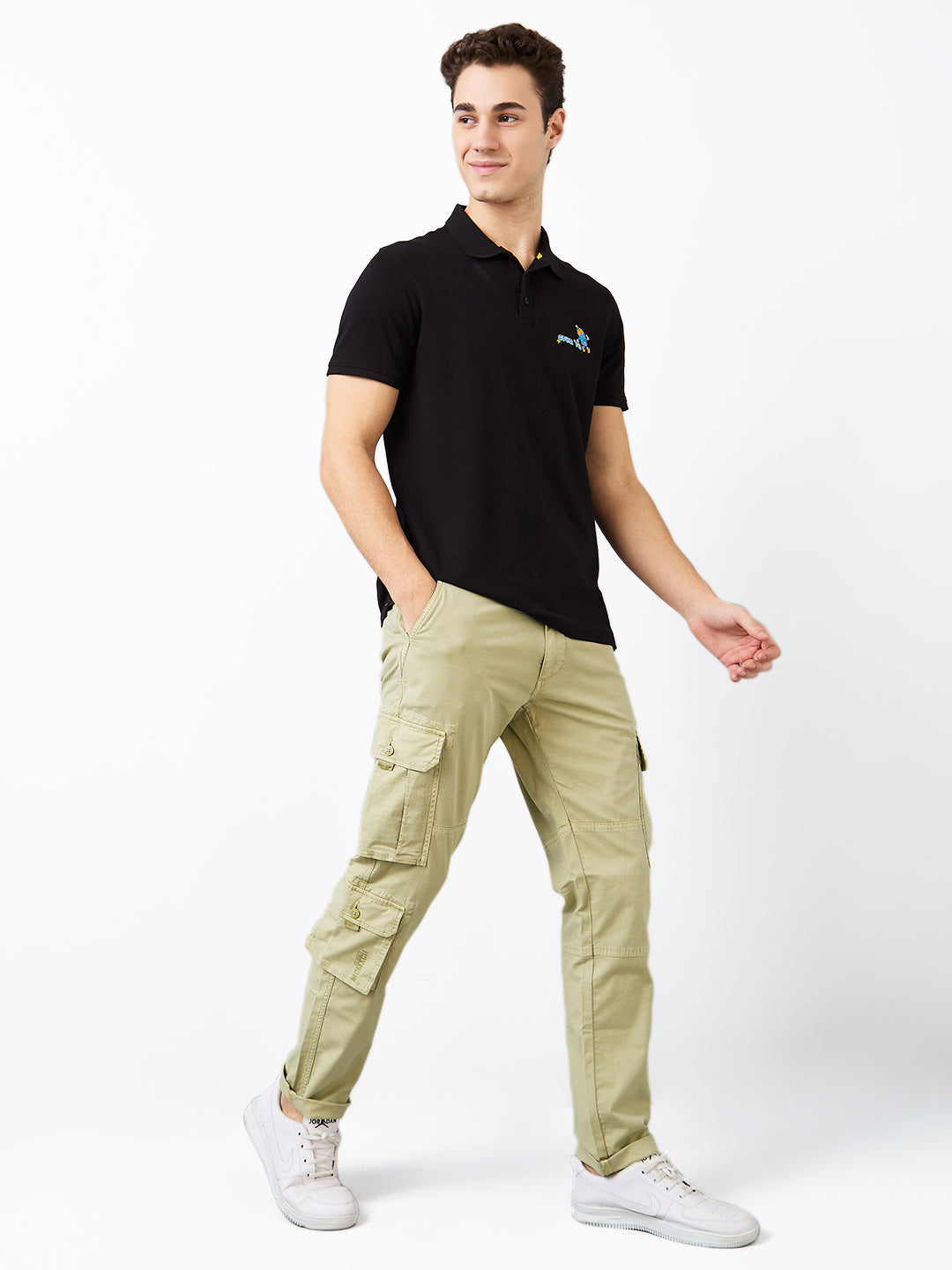 Spykar Green Regular Fit Mid Rise Cargo For Men