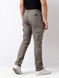 Men Cargo Regular Fit Grey Mid Rise