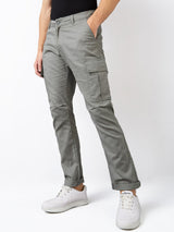 Men Cargo Regular Fit Green Mid Rise