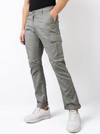 Men Cargo Regular Fit Green Mid Rise