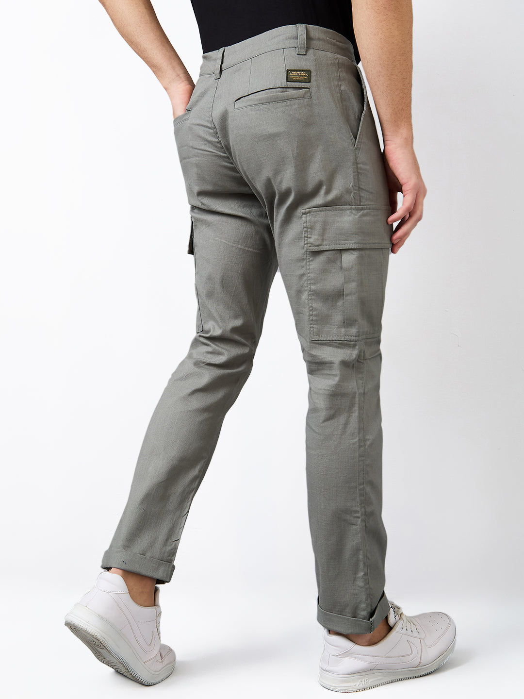 Men Cargo Regular Fit Green Mid Rise