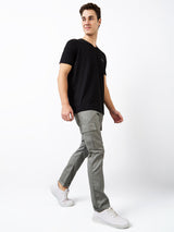 Men Cargo Regular Fit Green Mid Rise