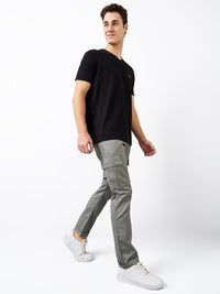 Men Cargo Regular Fit Green Mid Rise