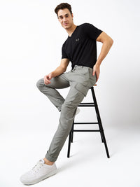 Men Cargo Regular Fit Green Mid Rise