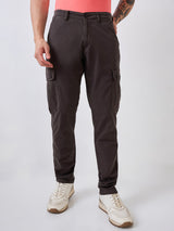 Men Cargo Regular Fit Grey Mid Rise