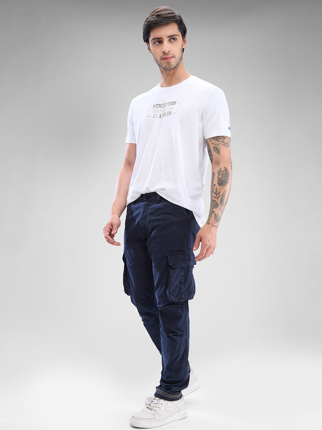 Spykar Navy Blue Cargo For Men