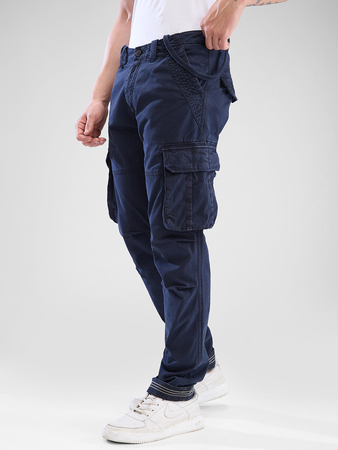 Spykar Navy Blue Cargo For Men