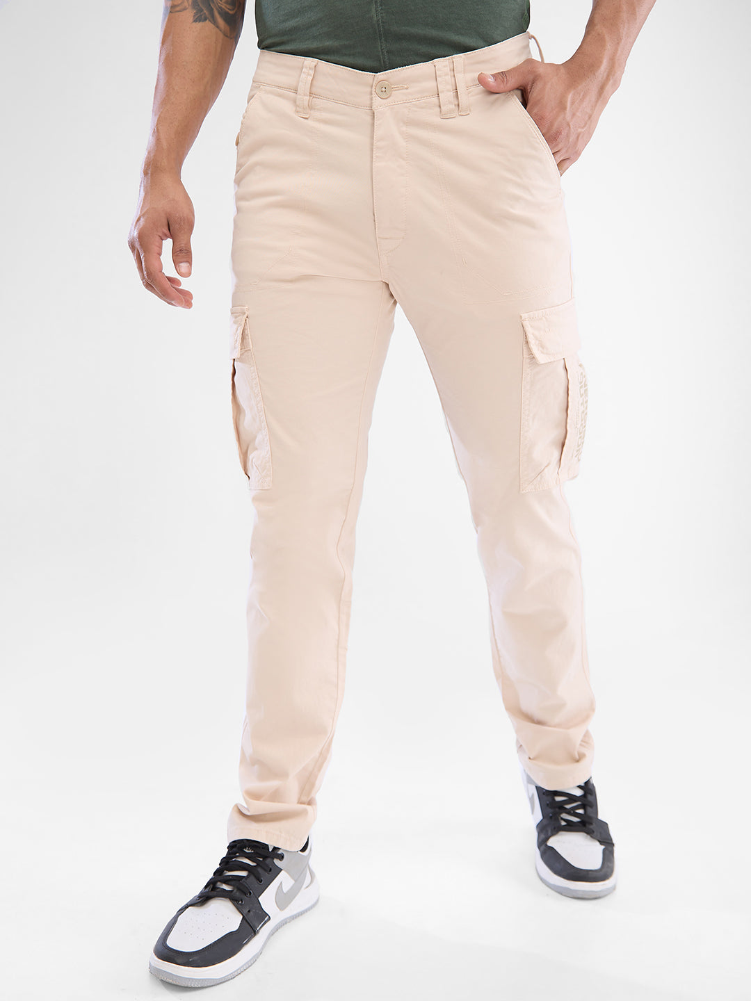 Spykar Regular Fit Mid Rise Cargo Trousers