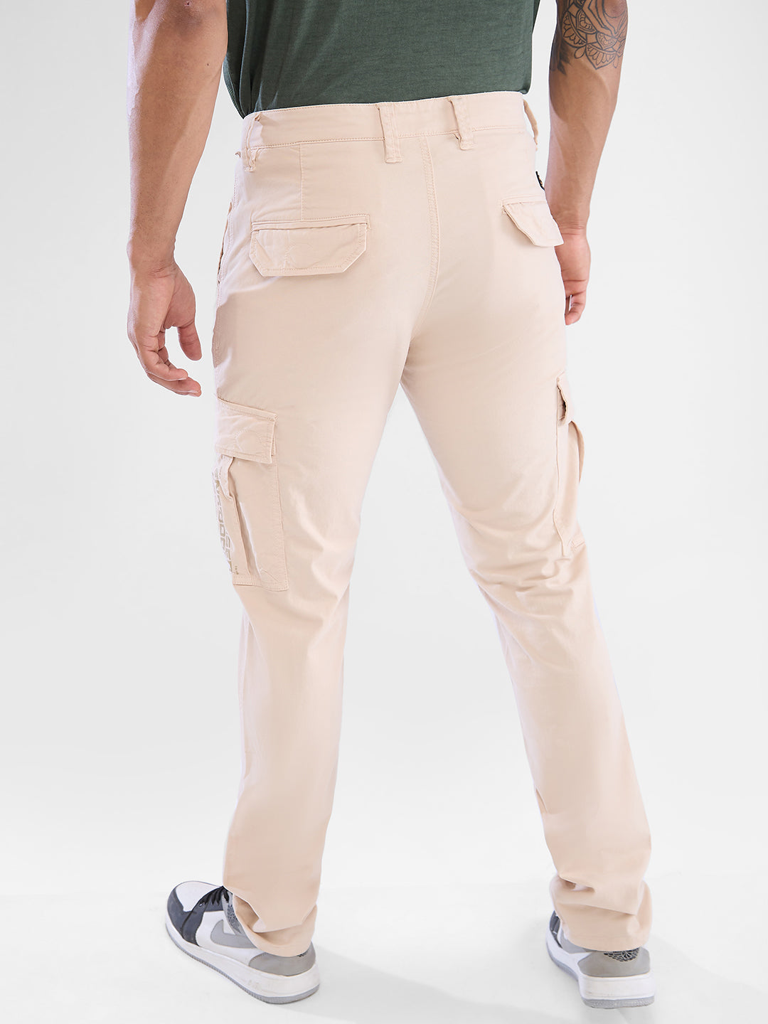 Spykar Regular Fit Mid Rise Cargo Trousers