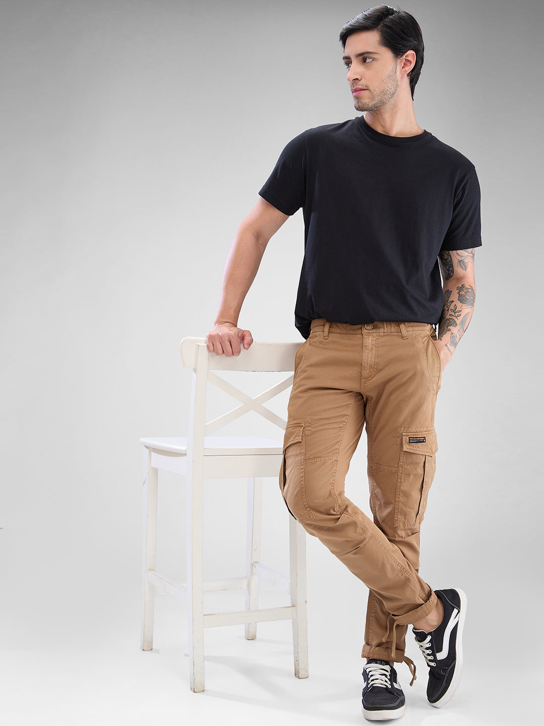 Men Trouser Regular Fit Mid Rise