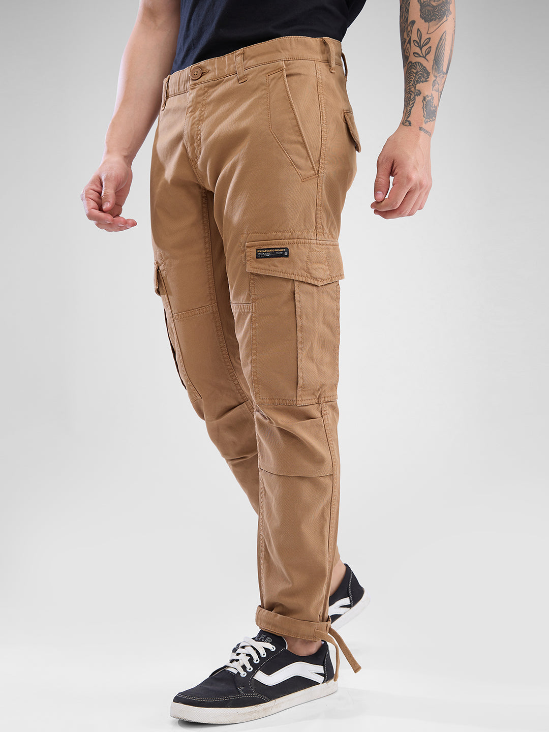 SPYKAR Men Mid Rise Regular Fit Cargo Trousers