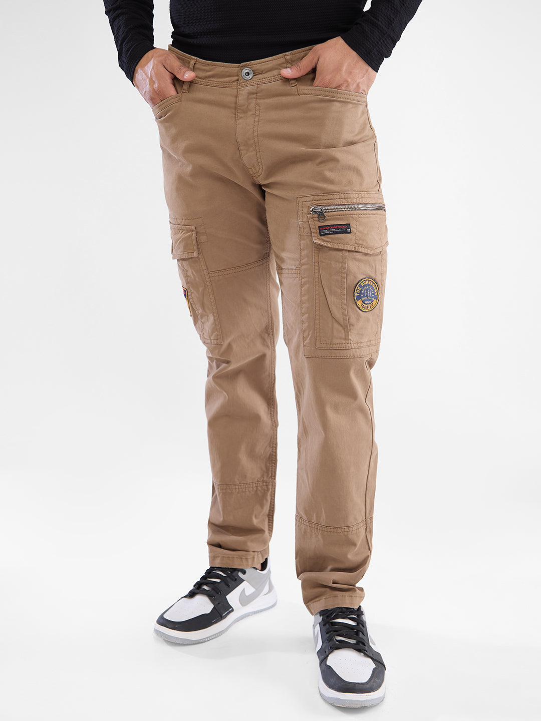 Men Trouser Cargo Fit Mid Rise