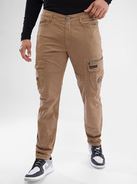 Men Trouser Cargo Fit Mid Rise