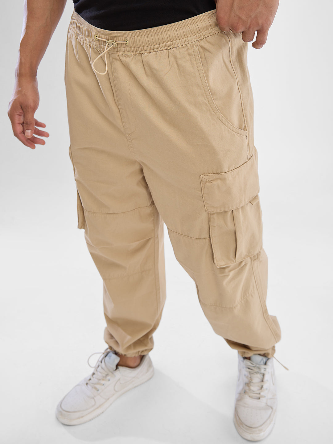 Spykar Men Regular-Fit Mid-Rise Cargos Trouser