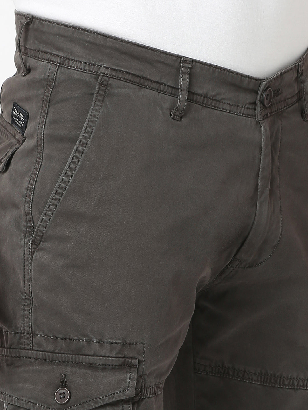 Spykar Charcoal Grey Front Pocket Trouser For Men