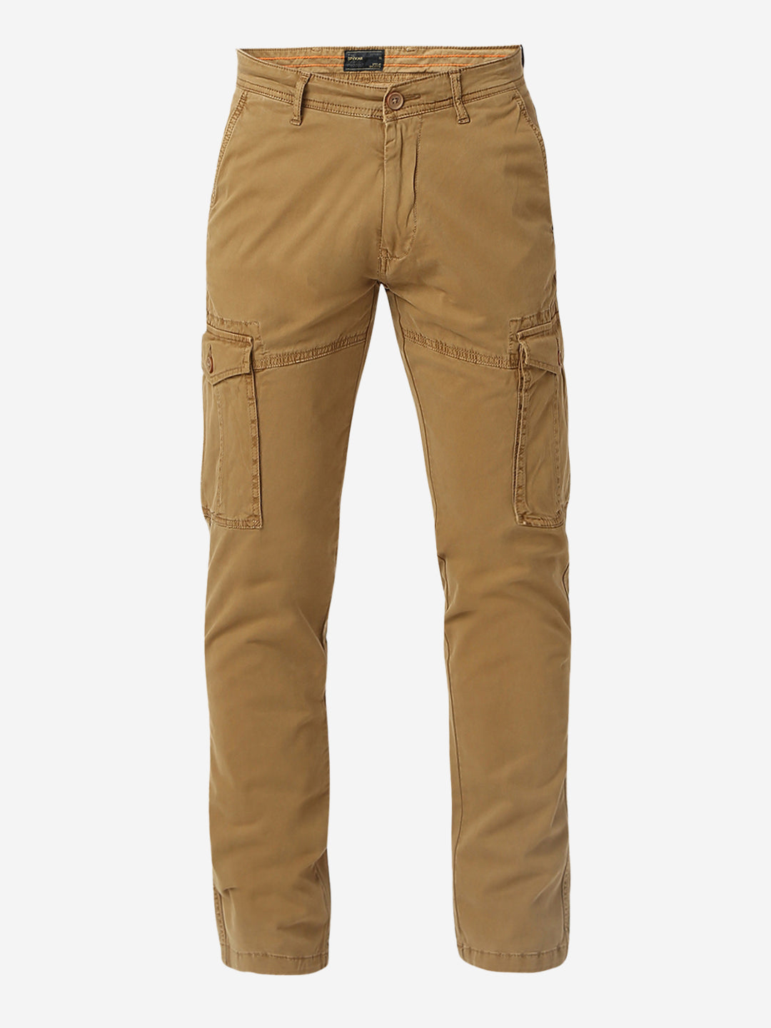 Spykar Khaki Front Pocket Trouser For Men