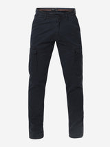 Men Trouser Cargo Fit Navy Blue Mid Rise
