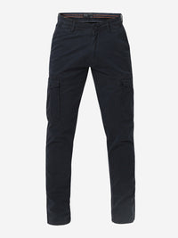 Men Trouser Cargo Fit Navy Blue Mid Rise
