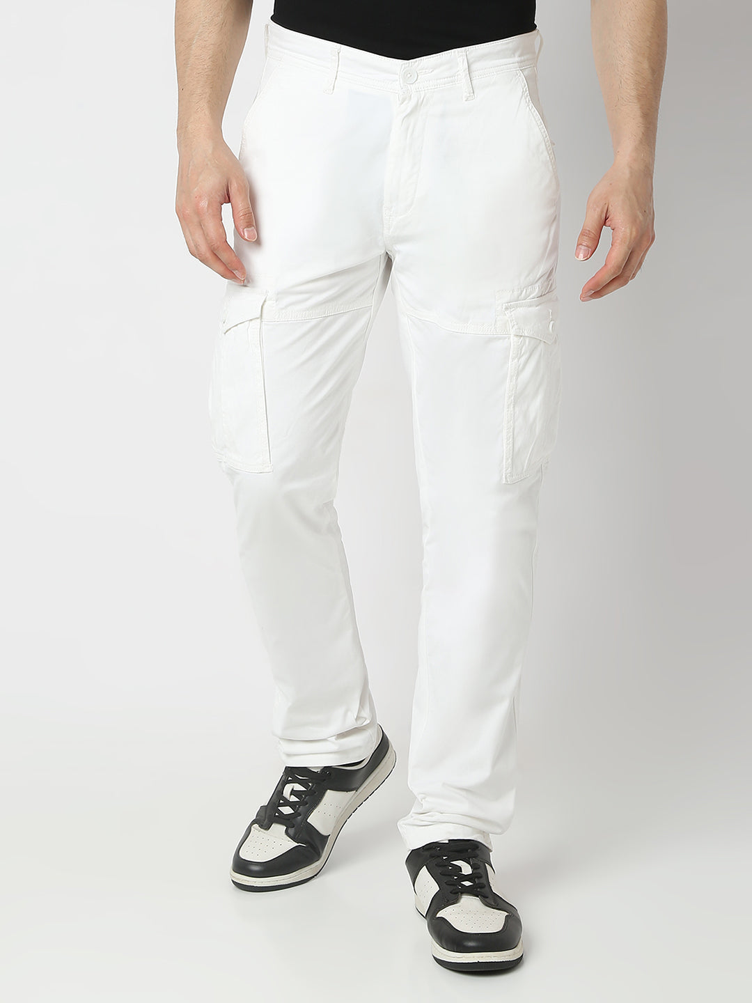 Spykar White Front Pocket Trouser For Men