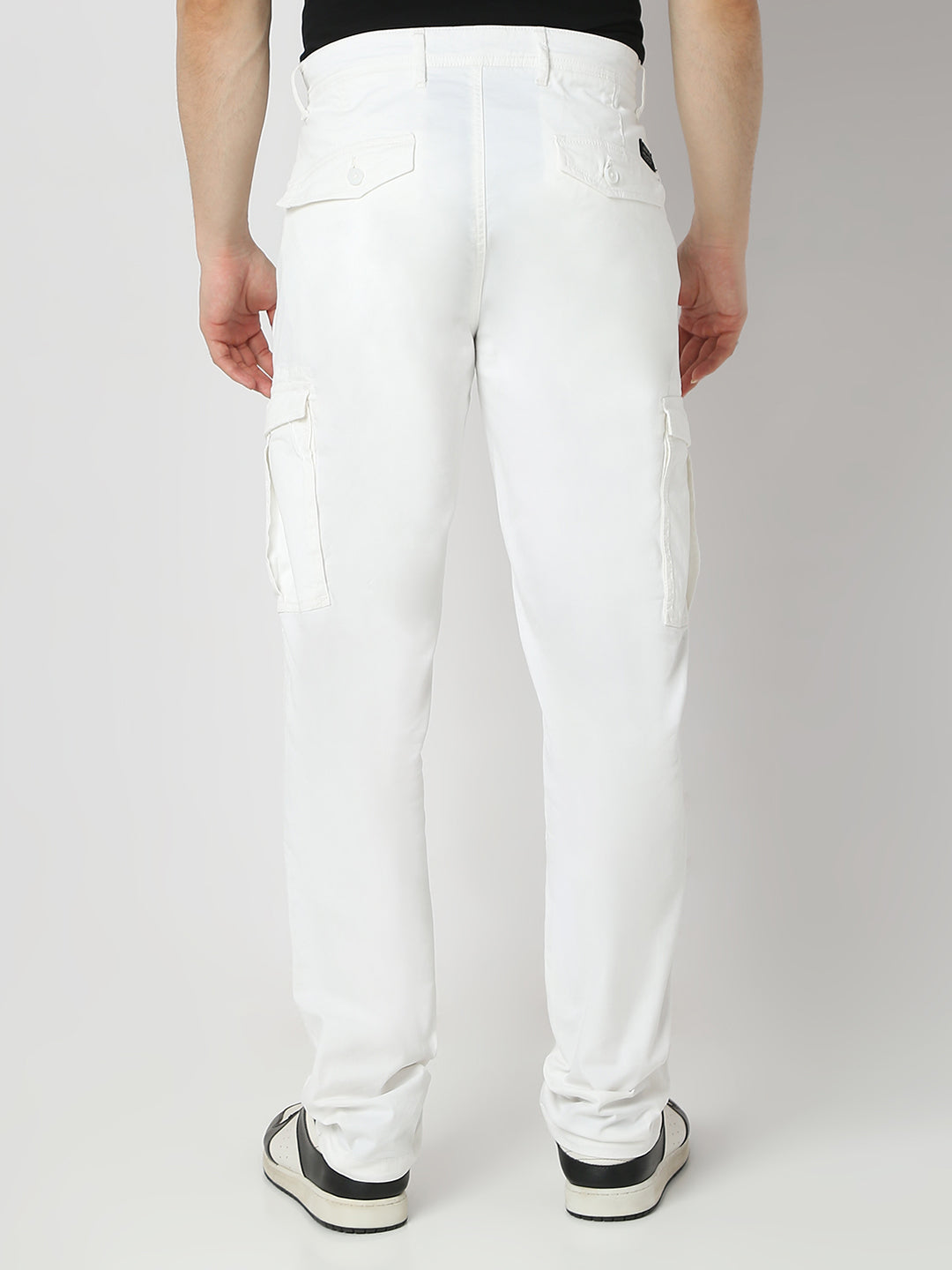 Spykar White Front Pocket Trouser For Men