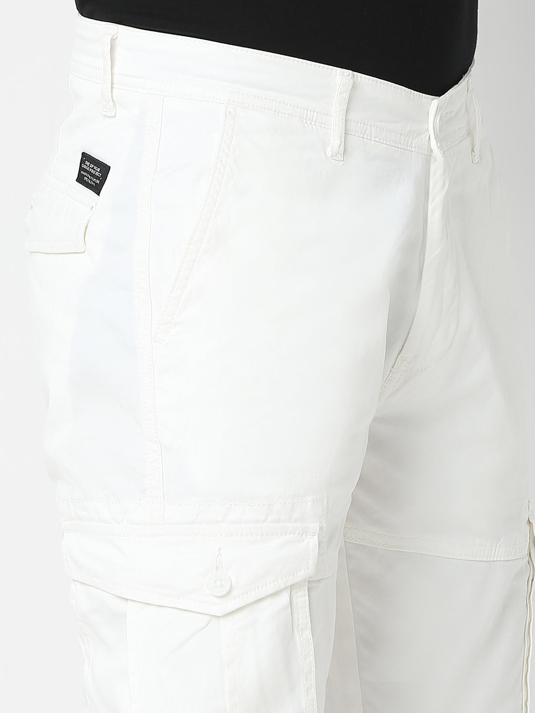 Spykar White Front Pocket Trouser For Men