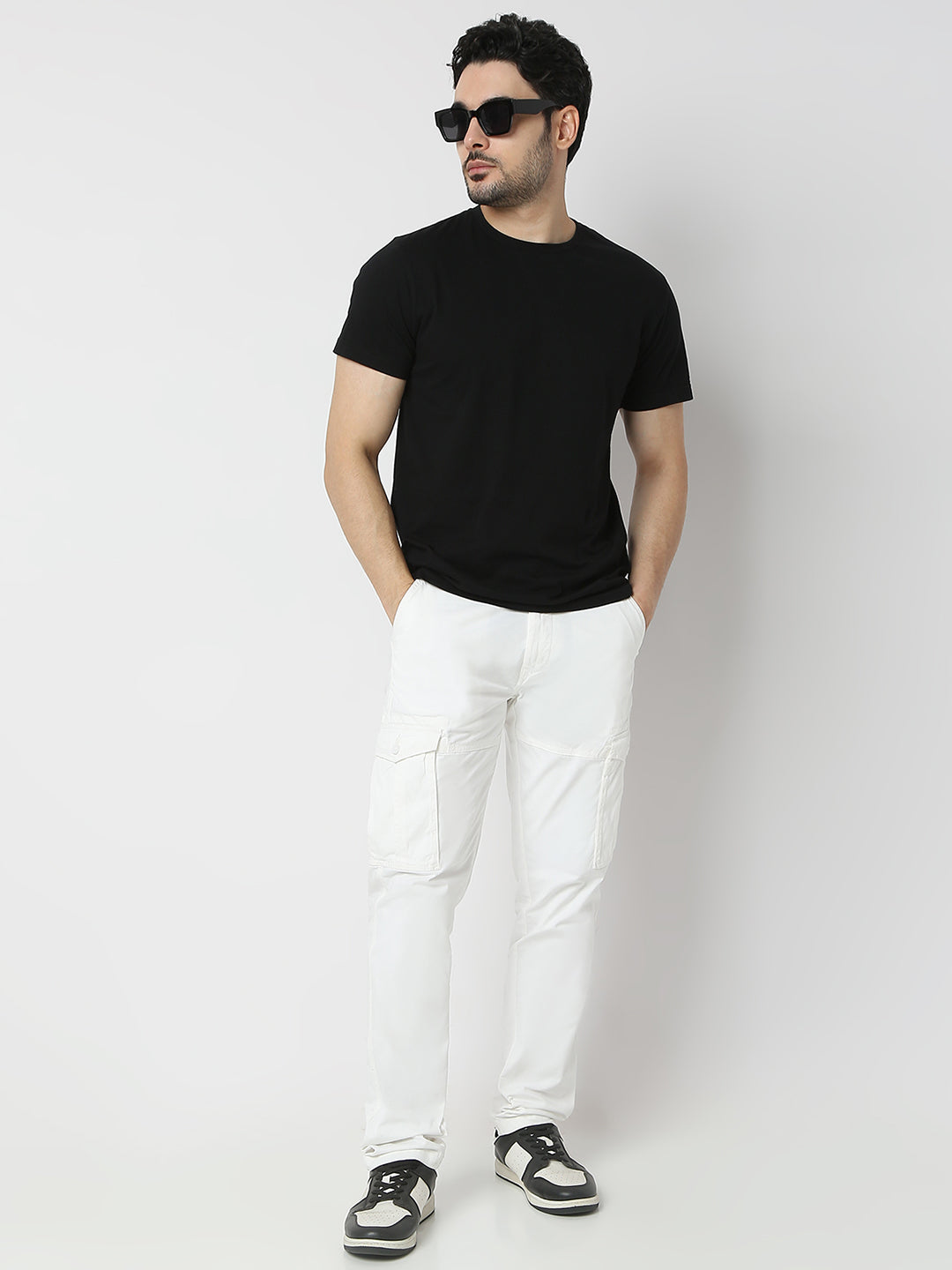 Spykar White Front Pocket Trouser For Men