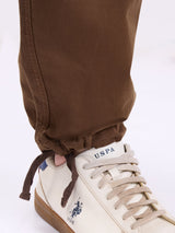 Men Trouser Relaxed Fit Brown Mid Rise