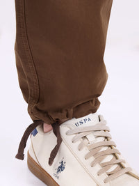 Men Trouser Relaxed Fit Brown Mid Rise