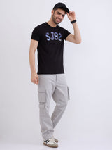 Men Trouser Relaxed Fit Grey Mid Rise