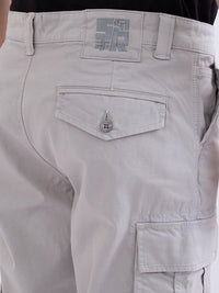 Men Trouser Relaxed Fit Grey Mid Rise